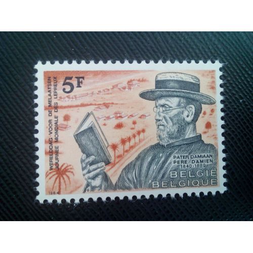Timbre Belgique Yt 1280 Père Joseph Damien (1840-1899) 1964 ( 80505 )