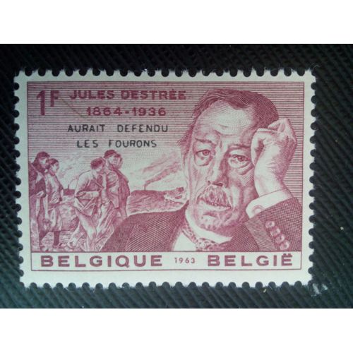 Timbre Belgique Yt 1269 Jules Destrée 1863-1936 1963 ( 80505 )