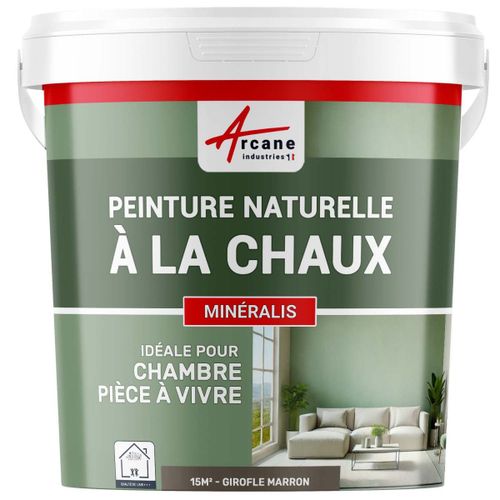 Peinture chaux naturelle : décoration intérieure sans émanation NUANCES MINERALES CHAUX Girofle Marron 15 m² (2.5 kg en 1 couche)