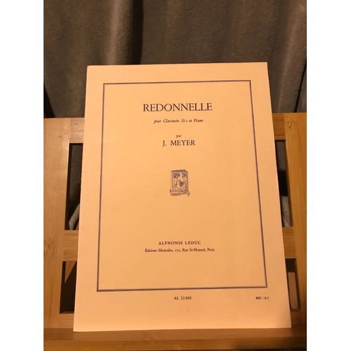 Jean Meyer Redonnelle Pour Clarinette Et Piano Partition Éditions Leduc