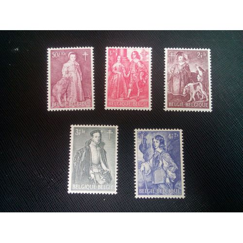 Timbre Belgique Yt 1307 A 1311 Tableaux 1964 ( 80505 )