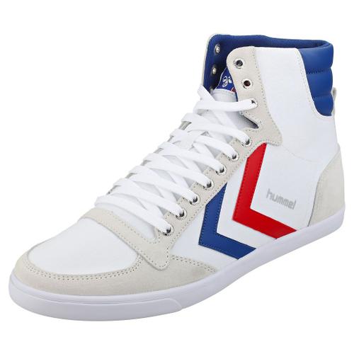 Hummel Slimmer Stadil High Homme Baskets Decontractee Blanc Bleu Rouge