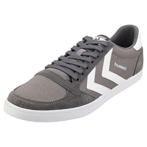 Hummel Slimmer Stadil Low Homme Baskets Decontractee Gris Blanc