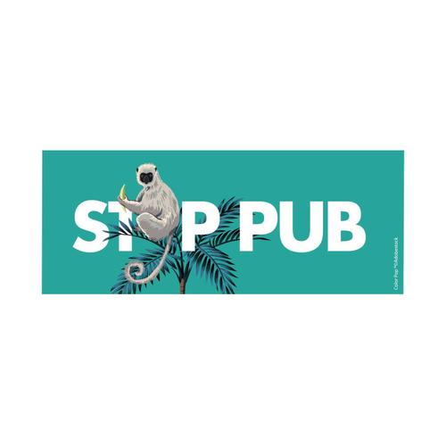 Autocollant "Stop Pub" Singe (Résiste Aux Uv) Made In France Panneau Affichage