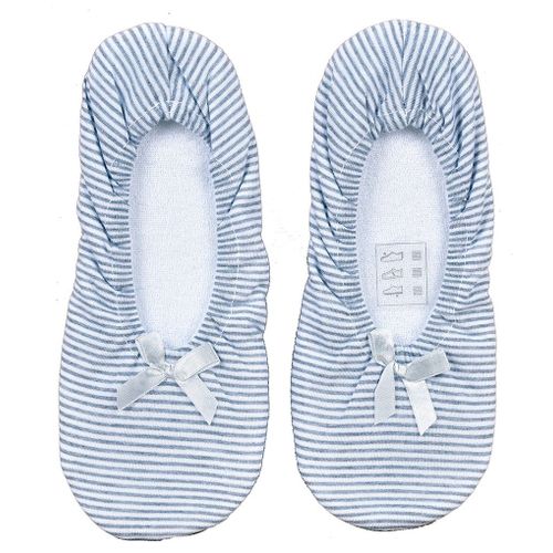 Pantoufles Femme Infinitif Chaussons Ballerines Ballerine Rayures Gris