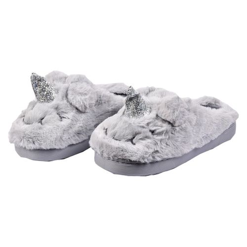 Pantoufles Enfant Fantaisie Chaleur Et Confort 9215 Licorne Gris