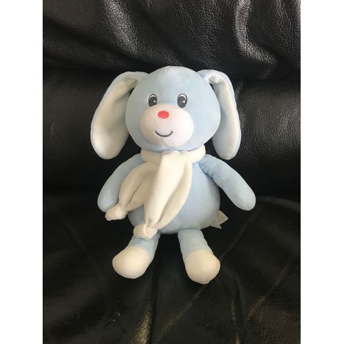 Doudou Lapin Bleu Écharpe Blanche Gipsy 25cm