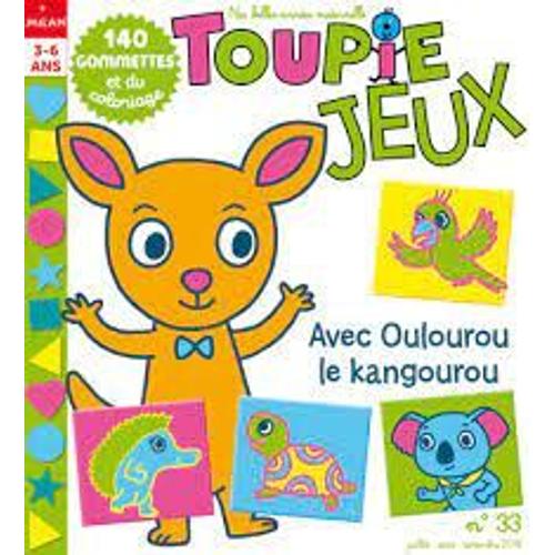 Toupie Jeux 33 Avec Oulourou Le Kangourou + 140 Gommettes Et Coloriage