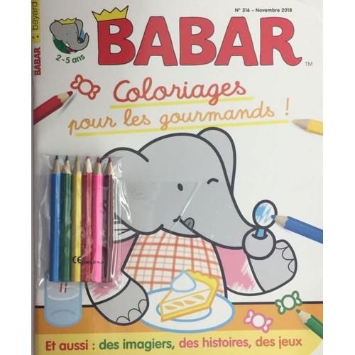Babar 316 Coloriages Pour Les Gourmands +Des Imagiers Des Histoires Des Jeux +Crayons De Couleurs