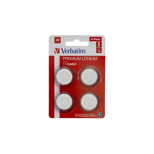 Pile Verbatim CR2450 - Pile au lithium 3V (pack de 4)