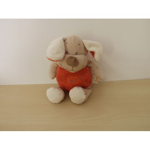 Doudou Chien Beige Framboise Poisson Doukidou