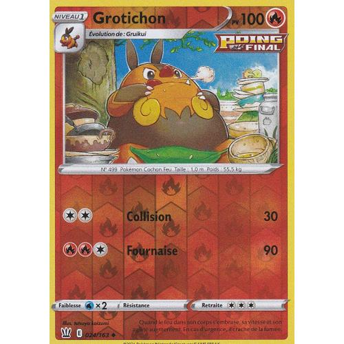 Carte Pokemon - Grotichon - 024/163 - Reverse - Épée Et Bouclier 5 - Styles De Combat - Vf