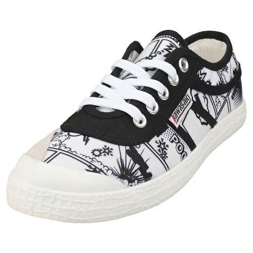 Kawasaki Cartoon Femme Chaussures Decontractee Blanc Noir