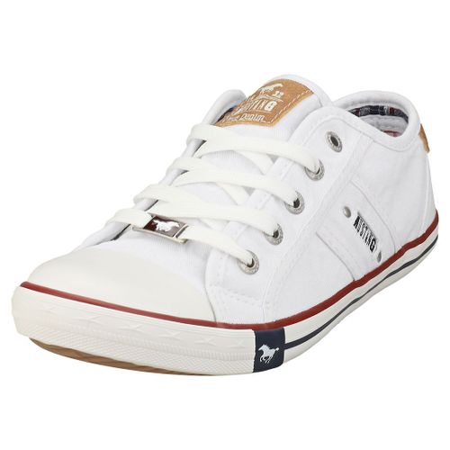 Mustang Lace Up Low Top Femme Baskets Decontractee Blanc