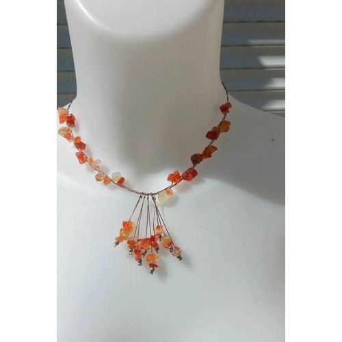 Collier En Agate Cornaline