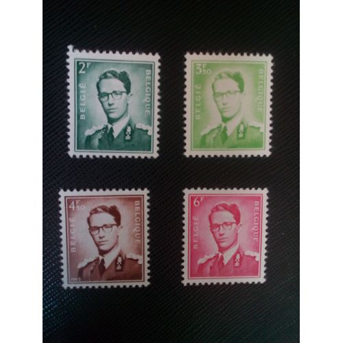 Timbre Belgique Yt 1068b -1066 - 1069 -1068a Roi Baudouin 1962/ 1971 ( 80505 )