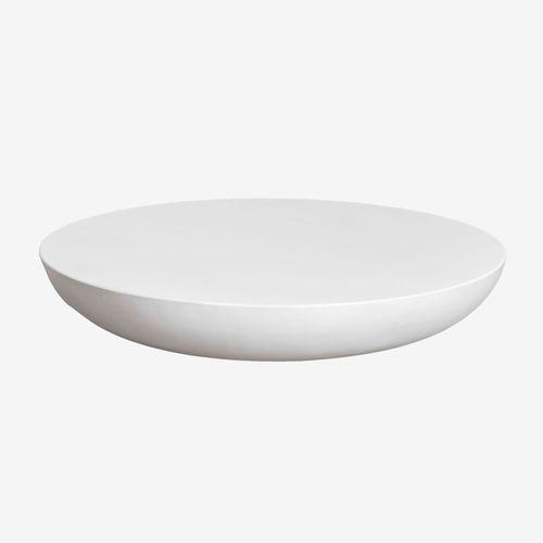 Table Basse Ronde En Ciment (Ø105 Cm) Kasuni Blanc Cassé