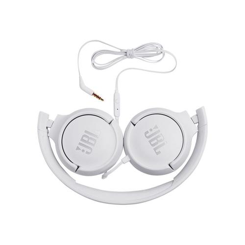 JBL TUNE 500 - Écouteurs avec micro - sur-oreille - filaire - jack 3,5mm - blanc