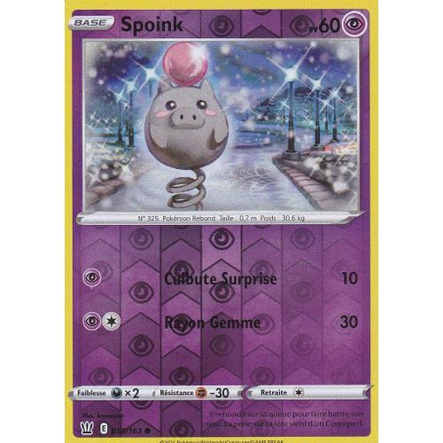 Carte Pokemon - Spoink - 055/163 - Reverse - Épée Et Bouclier 5 - Styles De Combat - Vf