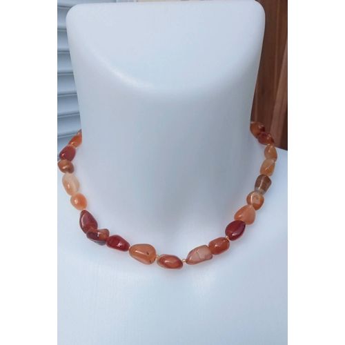 Collier Ras Du Cou En Agate Cornaline