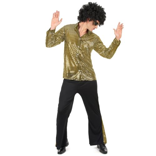 Déguisement Disco Doré À Paillettes Homme - Taille: Small