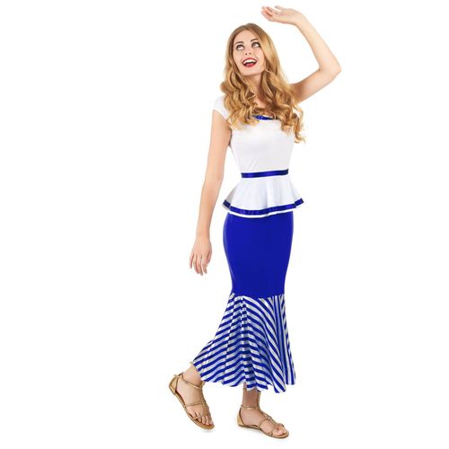 Déguisement De Gauloise Blanc Et Bleu Femme - Taille: S / M