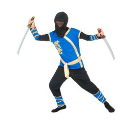 Déguisement Ninja Bleu Et Or Garçon - Taille: 10 - 12 Ans (L)