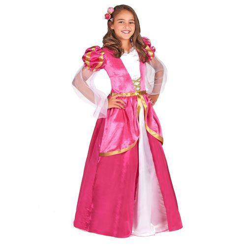 Déguisement Princesse Médiévale Rose Fille - Taille: Xs 3-4 Ans (92-104 Cm)