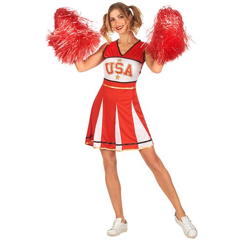 Déguisement Pompom Girl Usa Rouge Femme - Taille: S