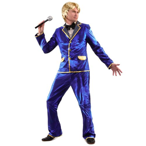 Déguisement Chanteur Disco Bleu Homme - Taille: L