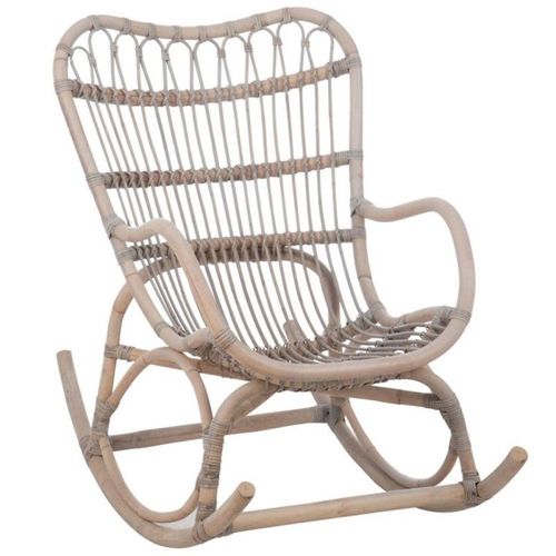 Paris Prix - Fauteuil À Bascule En Rotin "Washi" 110cm Gris