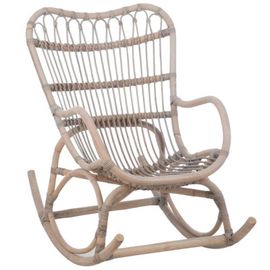 Paris Prix - Fauteuil À Bascule En Rotin "Washi" 110cm Gris