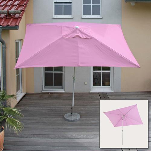 Parasol N23, Parasol De Jardin, 2x3m Rectangulaire Inclinable, Polyester/Aluminium 4,5kg   Lilas