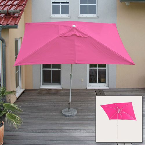 Parasol N23, Parasol De Jardin, 2x3m Rectangulaire Inclinable, Polyester/Aluminium 4,5kg   Rose