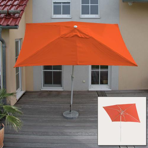 Parasol N23, Parasol De Jardin, 2x3m Rectangulaire Inclinable, Polyester/Aluminium 4,5kg   Terracotta