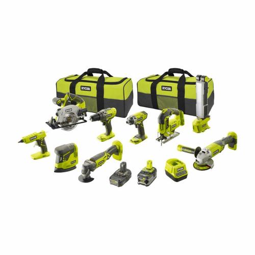 Pack RYOBI Combo 9 outils - 1 batterie 5.0Ah - 1 batterie 2.0Ah - 1 chargeur - R18CK9-252SL