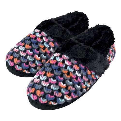 Dunlop Femme Tricot Fantaisie Mignon Hiver Chaud Chaussons Pantoufles Avec Fourrure Doublée