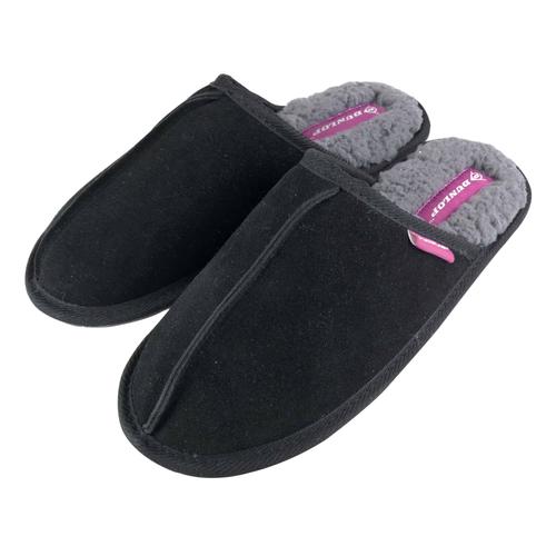 Dunlop Hiver Mule Chaussons Pantoufles Cuir Suede Avec Doux Fourrure Doublée