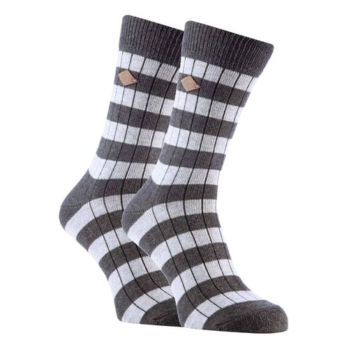 Farah - 2 Paires Homme Retro Coton Chaussettes Rayees Pour Bottes