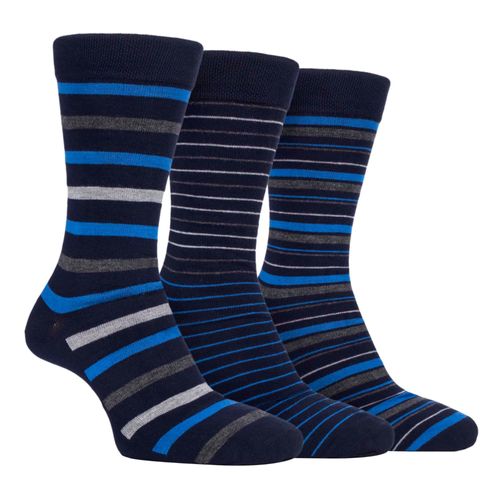 Farah - 3 Paires Homme Respirantes Ultra-Douces Chaussettes Bambou Avec Rayées