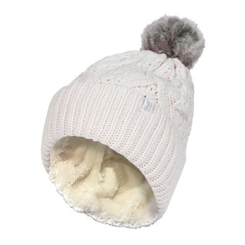 Heat Holders - Femme Fantaisie Tricot Chaud Hiver Slouch Bonnet Beanie Avec Pompon