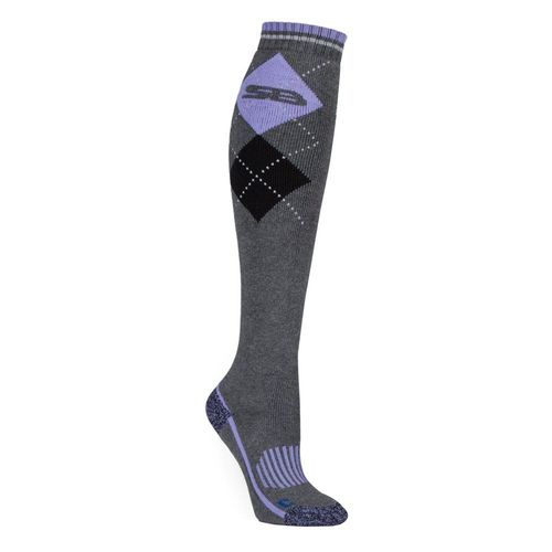 Storm Bloc - Femme Chaussettes De Coton Hautes Equitation Avec Carreaux Motif Pour Bottes