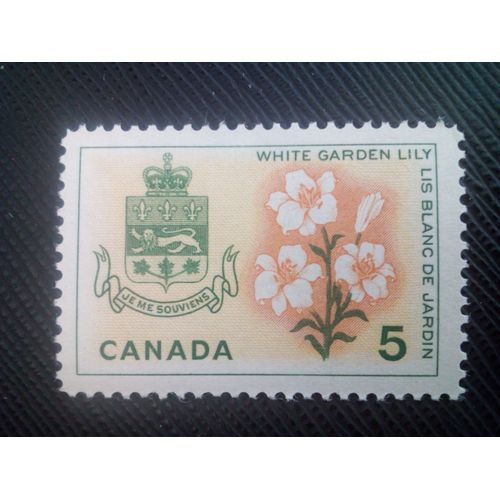 Timbre Canada Yt 344 Québec - Lis Blanc De Jardin 1964 ( 020505 )