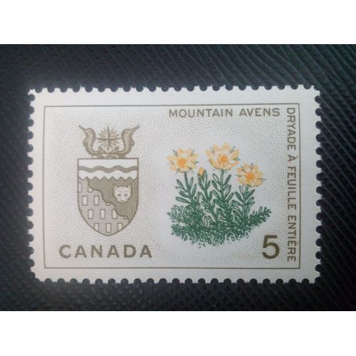 Timbre Canada Yt 353 Territoires Du Nord-Ouest - Dryade À Feuille Entière 1964 ( 020505 )