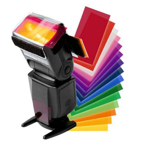vhbw 12x Filtres de couleur compatible avec METZ Mecablitz 60, 64, 70, 76 flash, appareil photo - Kit avec fixation, plastique