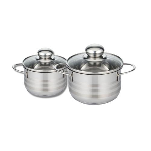 Elo 9802050 Faitout Inox À Induction, Faitout Inox 20 Cm, Marmite En Inox De 24 Cm, Faitout Avec Couvercle En Verre, Acier Inoxydable, Verre, 20 Et 24 Cm