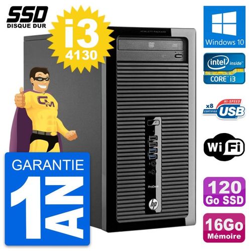 PC Tour HP ProDesk 400 G1 Intel Core i3-4130 RAM 16Go SSD 120Go Windows 10 Wifi