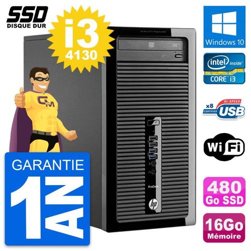 PC Tour HP ProDesk 400 G1 Intel Core i3-4130 RAM 16Go SSD 480Go Windows 10 Wifi