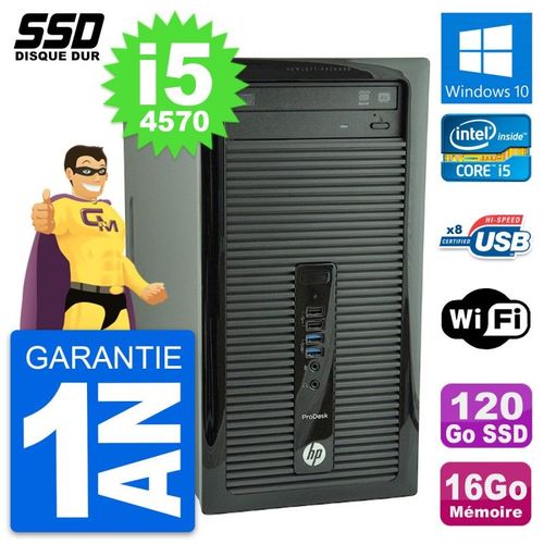 PC Tour HP ProDesk 400 G1 Intel Core i5-4570 RAM 16Go SSD 120Go Windows 10 Wifi