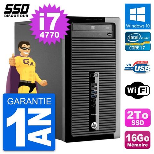 PC Tour HP ProDesk 400 G1 Intel Core i7-4770 RAM 16Go SSD 2To Windows 10 Wifi